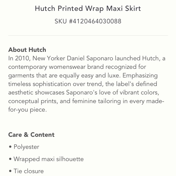 Anthropologie Hutch Printed Wrap Maxi Skirt NWT - Picture 5 of 6